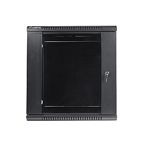 Lanberg Навесной инсталляционный шкаф-стойка 19'' 12U 600x450мм черный (стеклянная дверь)