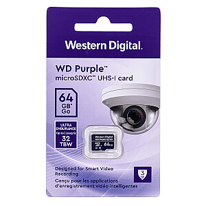 Western Digital WD Purple SC QD101 64 GB MicroSDXC 10 klasės atminties kortelė