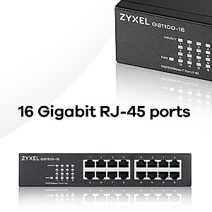 Zyxel GS1100-16 Неуправляемый гигабитный Ethernet (10/100/1000)