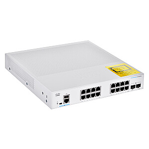 Cisco CBS250-16T-2G-EU tinklo jungiklis, valdomas L2/L3 Gigabit Ethernet (10/100/1000), sidabrinis