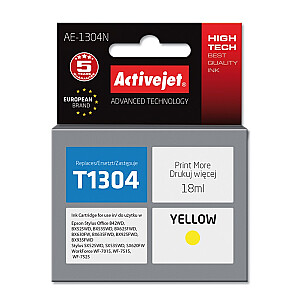 Epson Activejet AE-1304N spausdintuvo rašalas, suderinamas su Epson T1304; Aukščiausias; 18 ml; geltona.