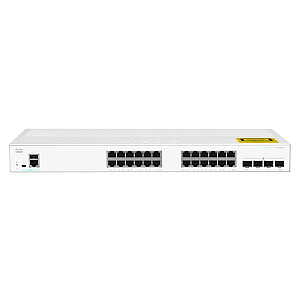 Cisco CBS350-24T-4G-EU tinklo jungiklis, valdomas L2/L3 Gigabit Ethernet (10/100/1000), sidabrinis