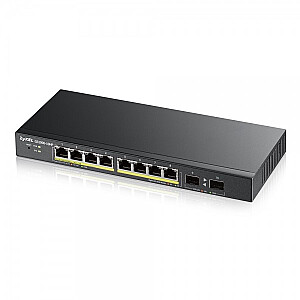 Zyxel GS1900-8HP v3 PoE valdomas L2 Gigabit Ethernet (10/100/1000) Maitinimas per Ethernet (PoE), черный