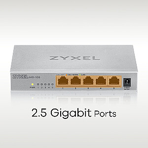 „Zyxel MG-105“ nevaldomas 2.5G Ethernet (100/1000/2500) plieninis