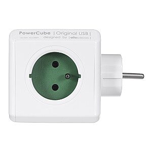 PowerCube Original 4 розетки 2x USB зеленый