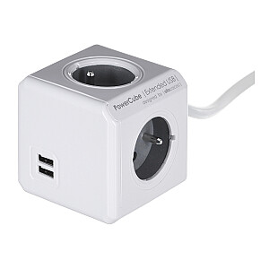 PowerCube Extended 4 слота 2x USB 3.0m серый