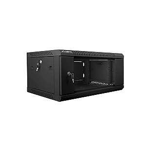 Lanberg 19'' Настенный инсталляционный шкаф 4U 600x450мм черный (стеклянная дверь)