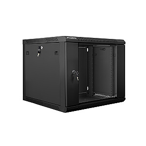 Lanberg Навесной инсталляционный шкаф-стойка 19'' 9U 600x600мм черный (стеклянная дверь)