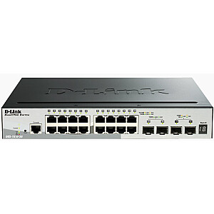 D-Link DGS-1510-20 tinklo jungiklis, valdomas L3 Gigabit Ethernet (10/100/1000) juodas