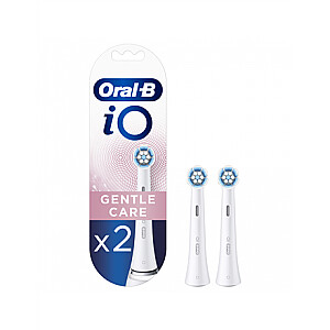 „Oral-B“ keičiamos dantų šepetėlio galvutės „iO Gentle Care“ suaugusiems, šepetėlio galvučių skaičius yra 2, balta