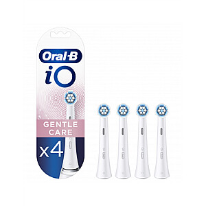 „Oral-B“ keičiamos dantų šepetėlio galvutės „iO Gentle Care“ suaugusiems, šepetėlio galvučių skaičius yra 4, baltas