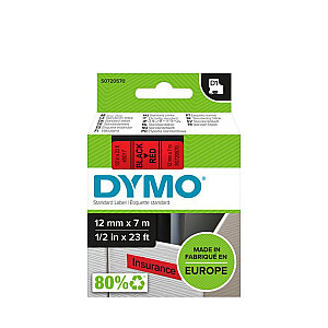 DYMO D1 Standard — черный на красном — 12 мм
