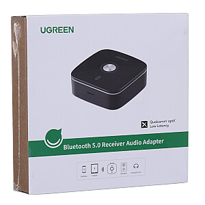 Bluetooth 5.0 imtuvo adapteris UGREEN 2x RCA, 3,5 mm lizdas, aptX, juodas