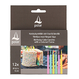 Свечи для торта Polar Birthday разноцветное пламя 12 шт. 334955