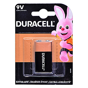 Duracell 6LR61 vienkartinė 9V šarminė baterija