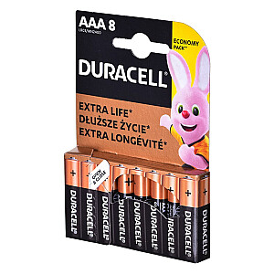 Duracell 8x LR03 AAA vienkartinės šarminės baterijos