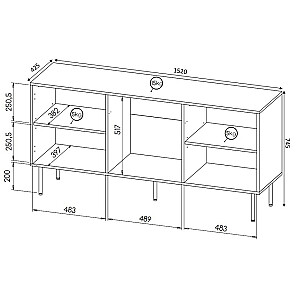 HOLE Комод 152x42,5x74,5 см белый матовый