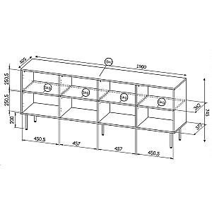 HOLE Комод 190x40,5x74,5 см белый матовый