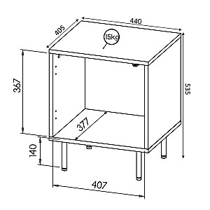 HOLE тумбочка 2 шт. 44x40,5x53,5 см белый матовый