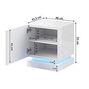 Тумба прикроватная QIU 2 шт. 46x41,5x53 см белый глянцевый/белый глянцевый