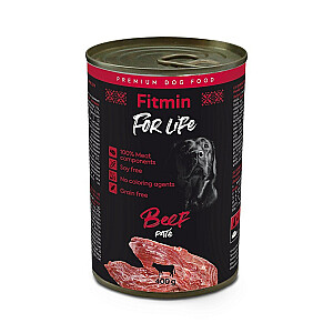 Šlapias šunų maistas FITMIN for Life Jautienos paštetas 400g
