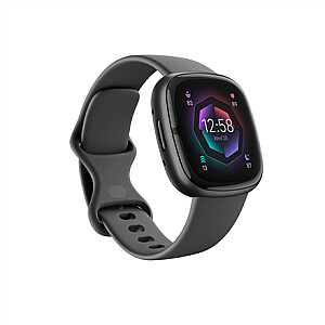 „Fitbit Sense 2“ išmanusis laikrodis, NFC, GPS (palydovas), AMOLED, jutiklinis ekranas, širdies ritmo monitorius, aktyvumo stebėjimas 24 valandas per parą, 7 dienas per savaitę, atsparus vandeniui, „Bluetooth“, „Wi-Fi“, šešėlinis pilkas / grafitas
