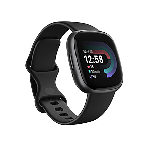 „Fitbit Versa 4“ išmanusis laikrodis, NFC, GPS (palydovinis), AMOLED, jutiklinis ekranas, širdies ritmo monitorius, aktyvumo stebėjimas visą parą, atsparus vandeniui, „Bluetooth“, „Wi-Fi“, juodas / grafitas