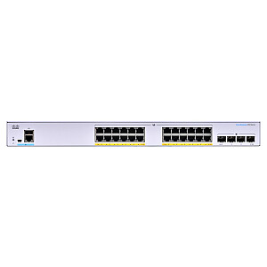 Cisco CBS250-24P-4G-EU tinklo jungiklis, valdomas L2/L3 Gigabit Ethernet (10/100/1000), sidabrinis