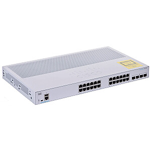 Cisco CBS350-24T-4X-EU tinklo jungiklis, valdomas L2/L3 Gigabit Ethernet (10/100/1000) Sidabrinis