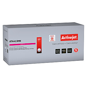 Activejet ATH-415MN dažų kasetė, skirta HP spausdintuvams; Pakaitinis HP 415A W2033A; Aukščiausias; 2100 puslapių; Violetinė, su lustu