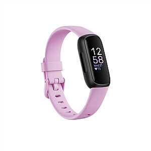 „Fitbit Fitness Tracker Inspire 3“ kūno rengybos stebėjimo priemonė, jutiklinis ekranas, širdies ritmo monitorius, aktyvumo stebėjimas 24 valandas per parą, 7 dienas per savaitę, atsparus vandeniui, „Bluetooth“, juoda / alyvinė Bliss