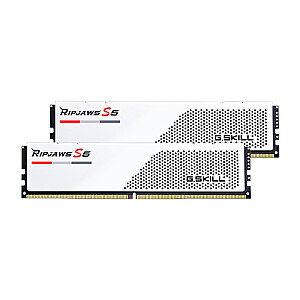 G.Skill Ripjaws S5 32 GB, DDR5, 5200 MHz, kompiuteris / serveris, registracijos numeris, ECC Nr., baltas, 2x16 GB