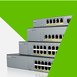 Tinklo jungiklis Zyxel GS1350-18HP-EU0101F Valdomas L2 Gigabit Ethernet (10/100/1000) Maitinimas per Ethernet (PoE) Pilka