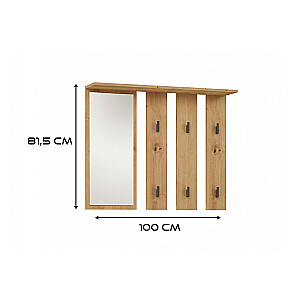 Вешалка + зеркало PARMA 100x15x.81,5 см, дуб ремесленный