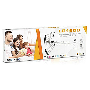 Libox Kryptinė antena 16 vnt. pasyvi TV antena DVB-T SU LTE FILTRA LB1600 Lauke 18 dB