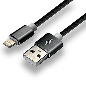 Кабель everActive USB Lightning 1м - Черный, силикон, быстрая зарядка, 2,4А - CBS-1IB