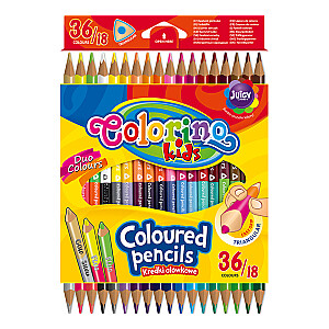 COLORINO CREATIVE Triangular coloured pencils 18 pcs/36 colours, 68512PTR