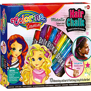 Мелки COLORINO CREATIVE для волос 10 цветов, 68635PTR