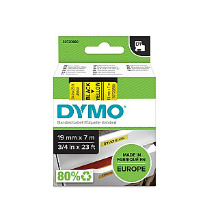 DYMO D1 Standartinis – juodas ant geltonos spalvos – 19 mm