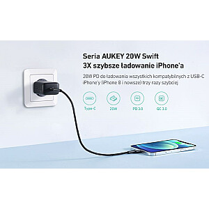 Įkroviklis AUEKY PA-R1 Swift Wall 1x USB-C Power Delivery 3,0 20W