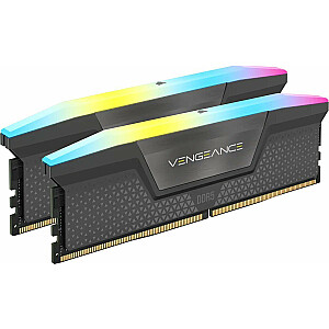 DDR5, 5200 МТ/с, 32 ГБ, 2 модуля DIMM по 16 ГБ, без буфера, 40-40-40-77, стандартная PMIC, AMD EXPO, теплораспределитель VENGEANCE RGB DDR5 холодного серого цвета, светодиод RGB, 1,25 В