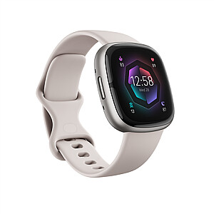„Fitbit Sense 2“ išmanusis laikrodis, NFC, GPS (palydovas), AMOLED, jutiklinis ekranas, širdies ritmo monitorius, aktyvumo stebėjimas 24 valandas per parą, 7 dienas per savaitę, Atsparus vandeniui, „Bluetooth“, „Wi-Fi“, Mėnulio baltas / platininis