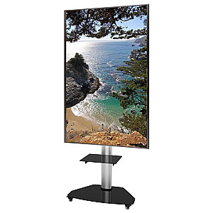 Techly grindų stovas su lentyna televizoriaus vežimėliu LCD/LED/Plasma 37-70" sidabro