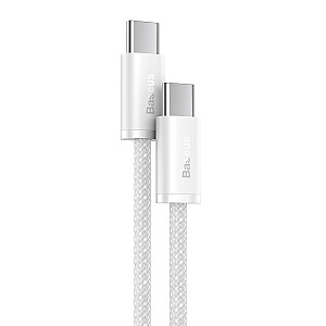 Laidas USB-C į USB-C Baseus, 100 W, 1 m (baltas)