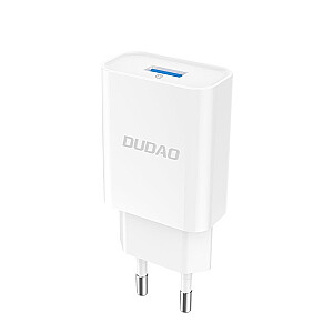 Dudao Home Travel EU Adapter USB sieninis įkroviklis 5V/2.4A QC3.0 Quick Charge 3.0 baltas (A3EU baltas)