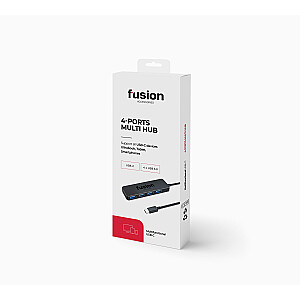 Fusion USB-C su 4 x USB 3.0 5Gb/s šakotuvu, juoda (EU Blister)