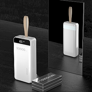 Dudao maitinimo blokas 30000 mAh 3x USB su LED lempute balta (K8s + balta)