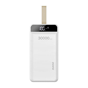 Dudao maitinimo blokas 30000 mAh 3x USB su LED lempute balta (K8s + balta)