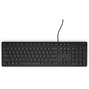 „Dell“ klaviatūra KB216 daugialypės terpės, laidinė, NORD, juoda