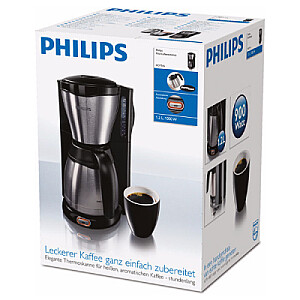 Philips Daily Collection Кофеварка HD7546/20 с черным и металлическим покрытием